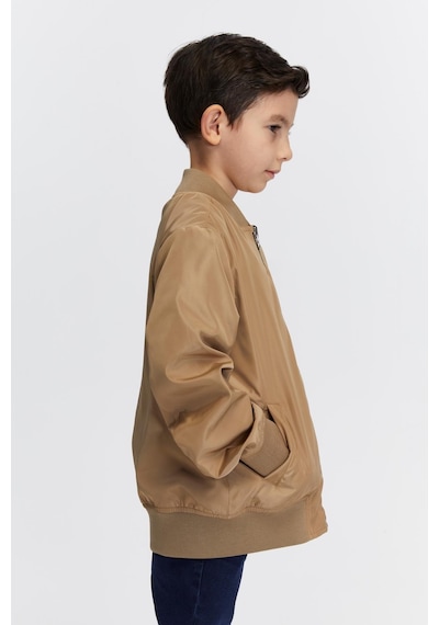Benitto Kids Erkek Çocuk Çift Taraflı Mevsimlik Yağmurluk Ceket 51326 Kahve
