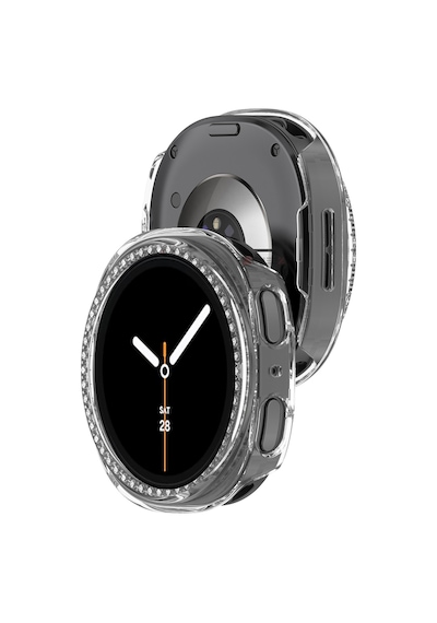 Samsung Galaxy Watch 8 40mm İle Uyumlu Zarif Kristal Taşlı Kasa Koruyucu Kılıf