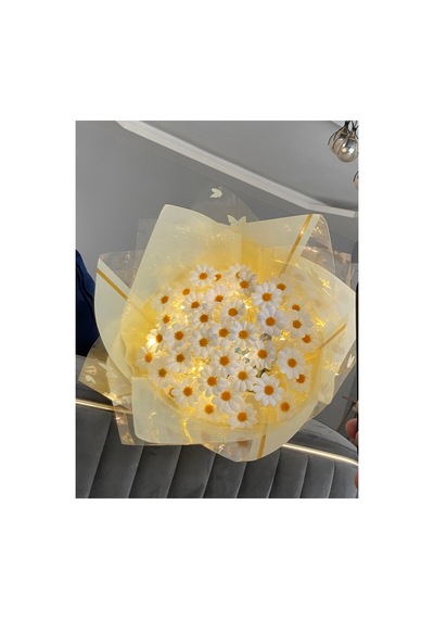 Sonsuz Papatya Buketi Solmayan Buket Işıklı Sarı - 714708494 Sarı