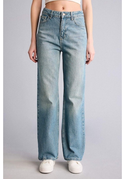 Defacto 90s Wıde Leg Yüksek Bel Jean Pantolon H5413ax26hsnm28 Mavi-nm28