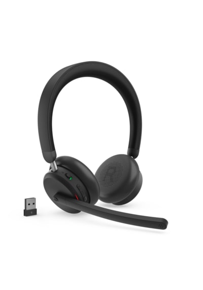 Lenovo 4xd1s19777 Çift Modlu Bluetooth + Kablosuz Mini Alıcı Anc Mikrofonlu Kulaküstü Kulaklık 6550 Usb-a, Teams