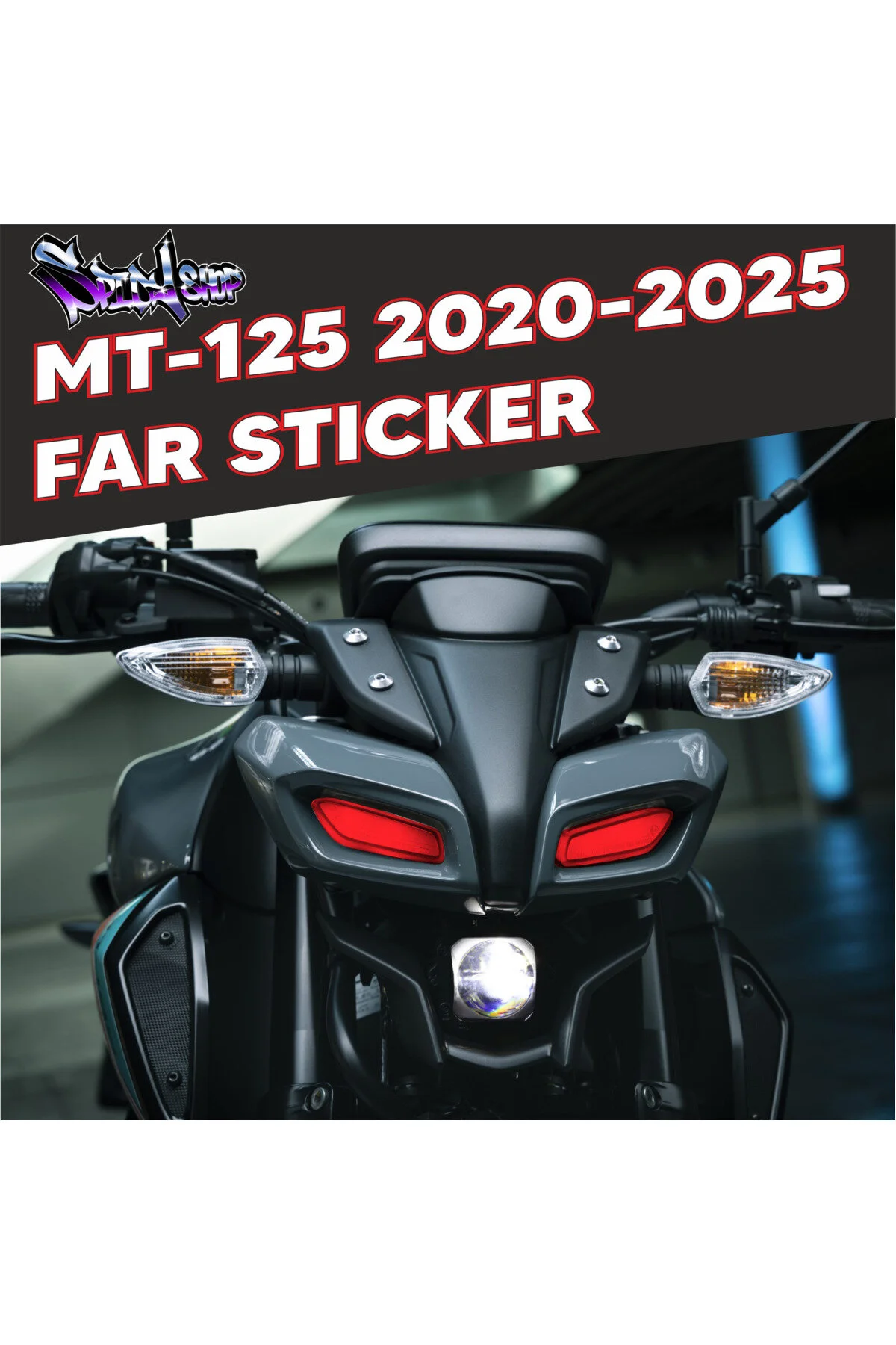 Mt-125 Kırmızı Far Sticker