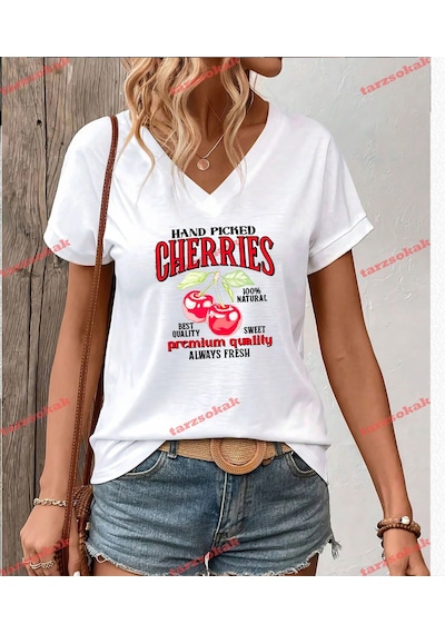 Tarzsokak Cherrıes Always Fresh Best Beyaz