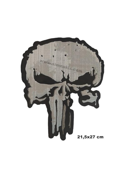 Kuru Kafa Ölüm Nakış Işleme Arma Patch Peç Yama 21,5×27 Cm Çok Renkli