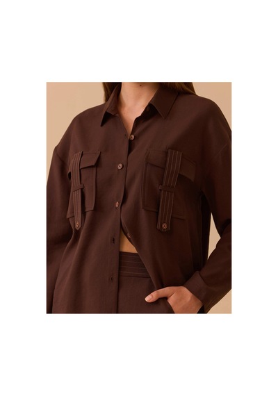 Seçil Düğme Detalı Tunik Ve Yüksek Bel Düz Paça Pantolon Kahverengi - 933556146 Kahverengi Seçil Düğme Detalı Tunik Ve Yüksek Bel Düz Paça Pantolon Kahverengi - 933556146 Kahverengi