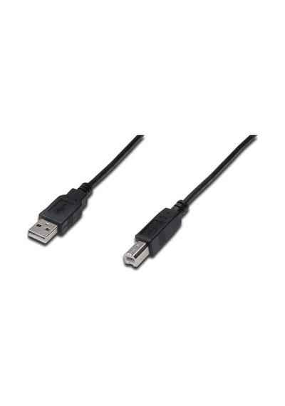 Usb 2.0 Bağlantı Kablosu, Usb A Erkek - Usb B Erkek, 3 Metre, Awg 28, Usb 2.0 Uyumlu, Ul, Siyah Renk -18451