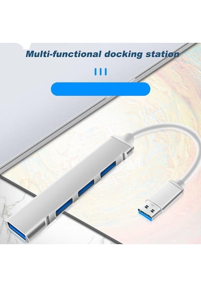 Usb 4 Port Çoklayıcı Hub - Macbook, İpad Ve Laptop Uyumlu 4 İn 1 Usb Extender - Metal Kasa A809