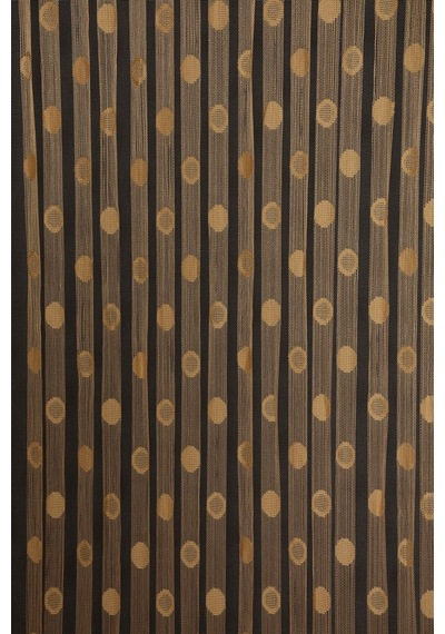 Küçük Puanlı Model Gold Renk Hazır Ip Perde 300x280 Cm