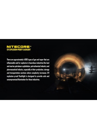 Nitecore Ef1 Explosion Proof 830  Lümen El Feneri Siyah