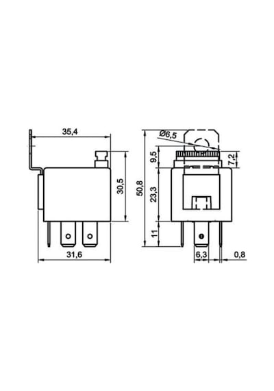 12V 30A Mini Röle 4 Terminalli Sigortalı Toz ve Su Geçirmez ELO