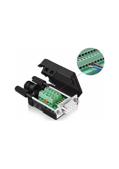 Kutulu Db9 Dişi Konnektör 9 Pin D-sub Seri Port Terminal Adaptör