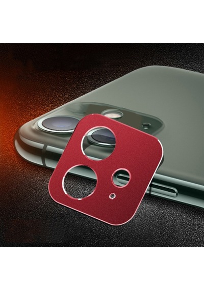 Ally Apple Uyumlu iPhone 11 6.1 3D Metal Kamera Koruyucu Metal Lens Kırmızı