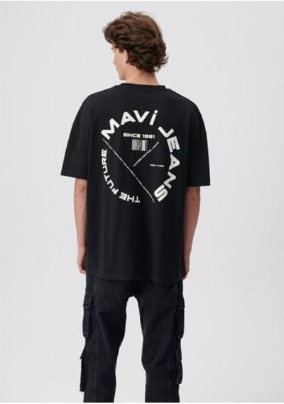 Mavi Jeans Baskılı Tişört Siyah