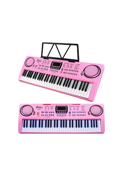Midex PS-1500PK Başlangıç İçin 61 Tuşlu Org Pembe Renk ve Notalık
