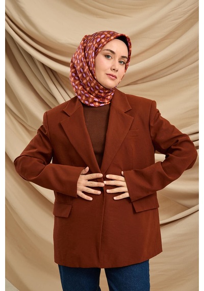 Silk Home Twill İpek Eşarp 11481-18 Kiremit, Bordo, Lila, Pudra