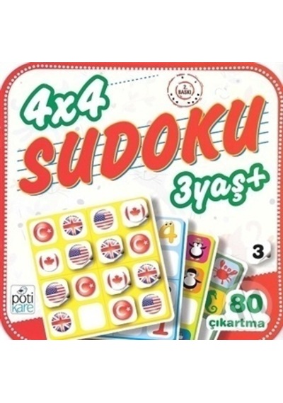 Pötikare Yayıncılık 4 X 4 Çıkartmalı Sudoku 3 - +3 Yaş