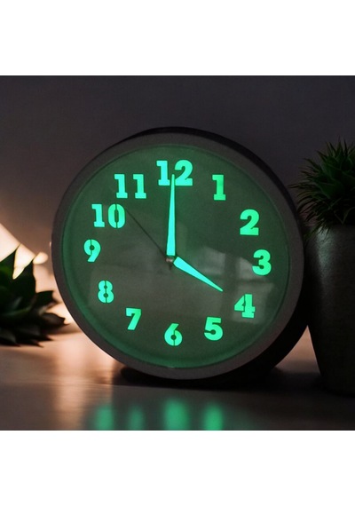 Mini Fosforlu Beyaz Duvar Saati Çap 22 Cm Beyaz