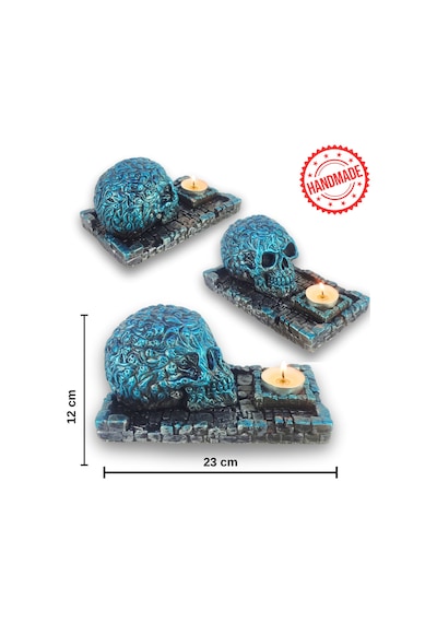 Kuru Kafa Büyük Çubuk Tütsülük Ve Tealight Mavi