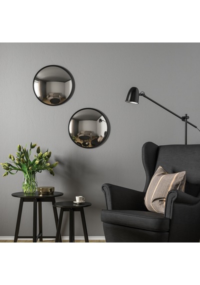 Ikea Svartbjörk Dekoratif Bombeli Ayna 41 Cm Siyah
