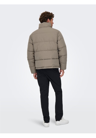 Only & Sons Onspack Lıfe Puffer Jacket Otw Erkek Gri Mont - 22034718 Gri