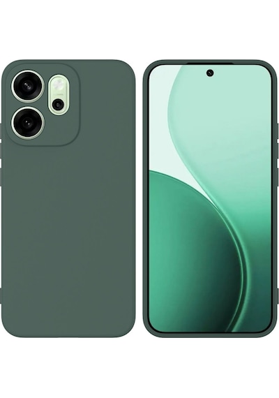 Oppo Reno 14F Uyumlu Silikon Kılıf - Kamera Korumalı Esnek Pastel Renk Kapak - Yeşil