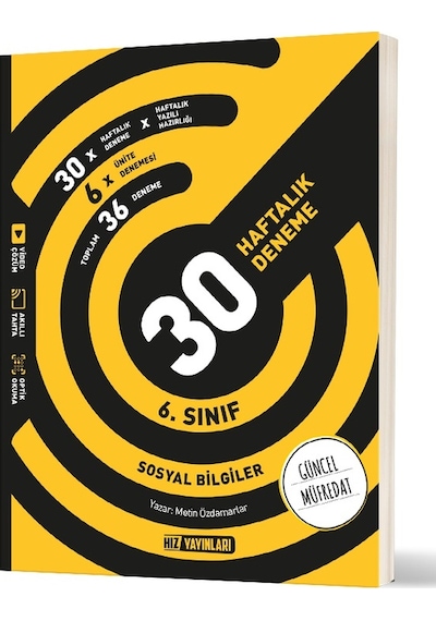 Hız Yayınları 2026 6. Sınıf Sosyal Bilgiler Haftalık Deneme Yeni Müfredat