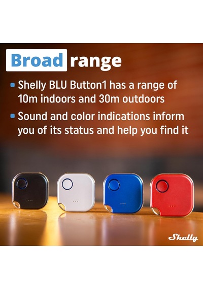 Blu Button1 Beyaz Eylemleri Ve Sahneleri Etkinleştirmek İçin Akıllı Bluetooth Düğmesi Çoklu Tıkla Etkinleştirme Anında Tepki Süresi Ses Ve Işık Alarmı İos Android Uygulaması