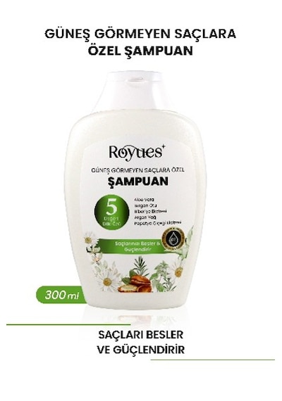 Royues Argan Yağlı Besleyici Sülfatsız Şampuan - Güneş Görmeyen S