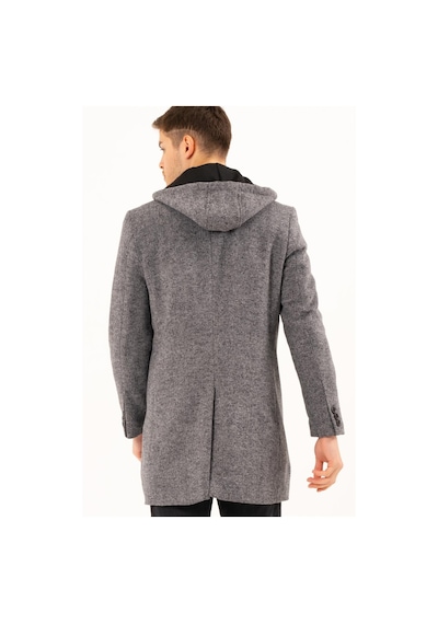 Plt8376 Dewberry Erkek Palto-Desenli Gri-Desenli Gri