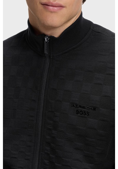 Boss Pamuklu Dik Yaka Fermuarlı Regular Fit Sweat Erkek Sweat 50569955 001 Siyah