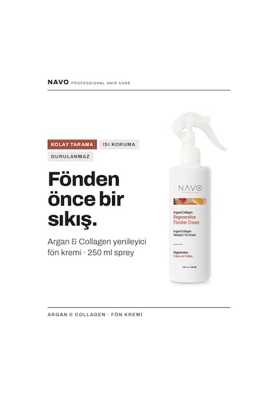 Isıya Ve Güneşe Karşı Koruyucu Argan & Collagen Besleyici Ve Onarıcı Sıvı Saç Kremi 250 Ml