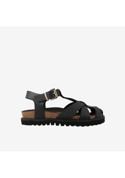 Black Sandalet Kadın G106775 Genuins Howea Embossed Leather Dark siyah