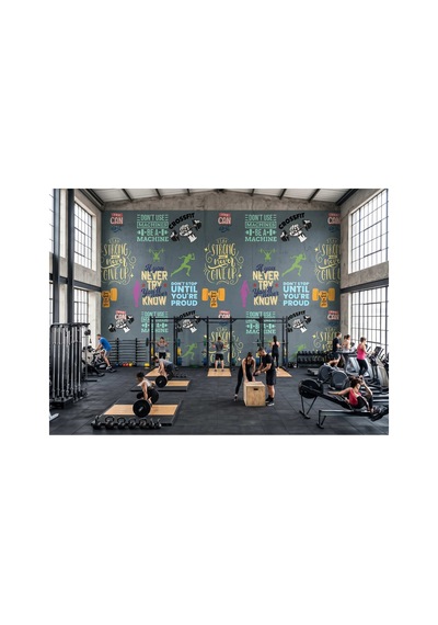 Gym Salonu Karma Sloganlar Poster Duvar Kağıdı Çok Renkli