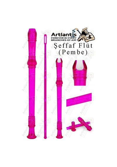 Şeffaf Flüt Blok 1 Adet Renkli Blok Fülüt Şeffaf Abs Plastik 3 Parça Kaliteli Net Ve Yüksek Ses Kalitesi Fülüt Pembe