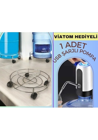 Hediye 1 Ad Damacana Pompası Tüp Altlığı, Damacana Altlığı Metal