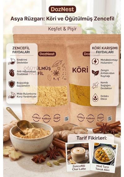 Doznest Asya Rüzgarı: Köri 100 Gr Ve Öğütülmüş Zencefil 100 Gr