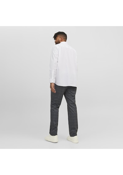 Jack & Jones Büyük Beden Uzun Kollu Gömlek - Joe - 12200623 Beyaz