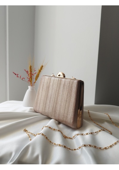 Vivazzaluxe Simli Abiye Düğün Nişan Kadın Clutch Çanta Rose