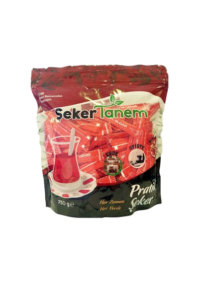 Şeker Tanem Stick Toz Şeker Kırmızı Baskılı 3 Gr X 250li 750 Gr Tekli
