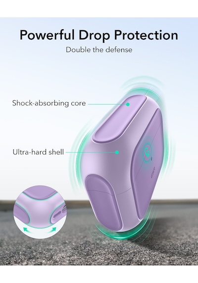 Apple AirPods Uyumlu Pro 3 2025 Orbit Hybrid Manyetik Halolock Magsafe Kılıf Lavanta