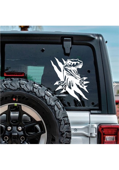 Dinazor Pençe Sticker - Araba Oto Motosiklet Karavan Cam Araç Sticker - 00225 60x52 Cm