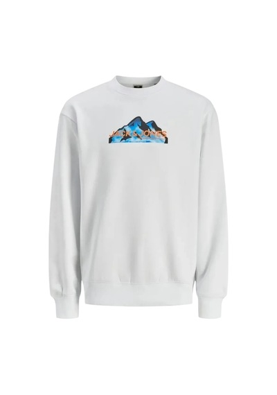 Jack & Jones Bisiklet Yaka Erkek Sweat Beyaz
