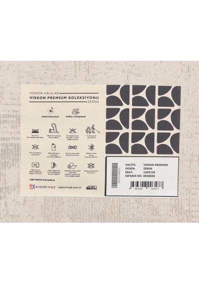Kaşmir Halı Viskon Premium Zeren 120X180 CM Salon Halısı