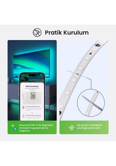 Nanoleaf Akıllı Rgb Şerit Led Matter, App Kontrollü, Google Home, Alexa, Apple Home Destekli