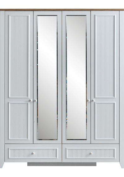 Yalı Modern 4 Kapaklı Aynalı Elbise Dolabı 165 60 211 Yalı Modern 4 Kapaklı Aynalı Elbise Dolabı 165 60 211