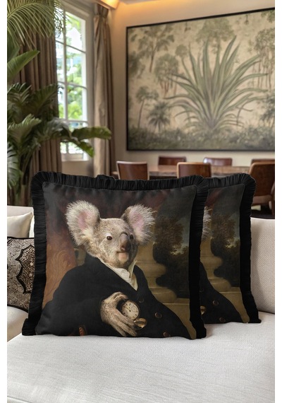 Avangart Portre Lüx Saçaklı Yastık Kılıfı-koala Figür Siyah Vintage Modern Püsküllü Kırlent Kılıfı Toprak Ada Yeşili Avangart Portre Lüx Saçaklı Yastık Kılıfı-koala Figür Siyah Vintage Modern Püsküllü Kırlent Kılıfı Toprak Ada Yeşili