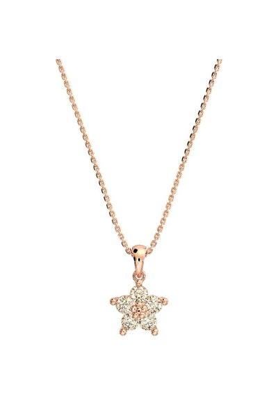 Roza Silver Zirkon Taşlı Rose Manolya Çiçeği Gümüş Kolye Rn10277