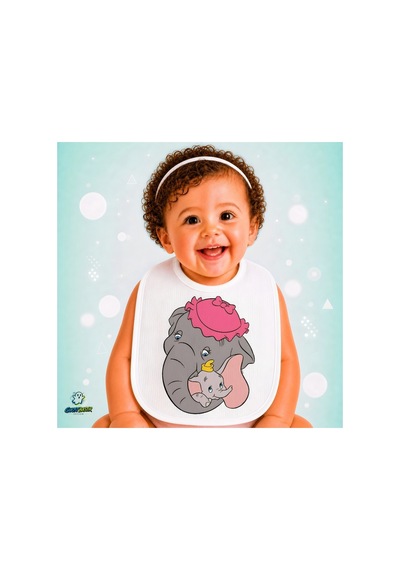 Dumbo Keten Bebek Mama Önlüğü Yumuşak - Emici - Yıkanabilir - Özel Tasarım P048 Çok Renkli