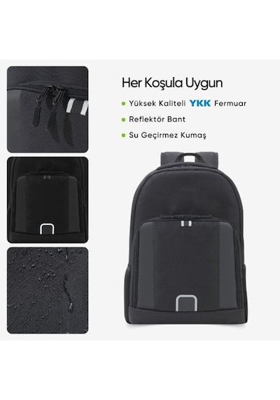 Mack MCE-1201 15.6" Luna Eco Notebook Sırt Çantası Siyah