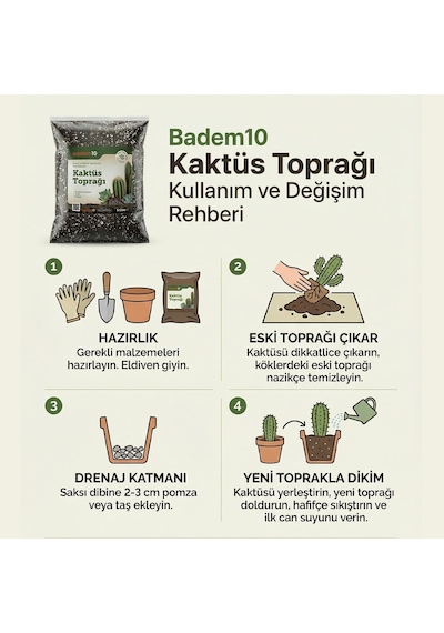 Organik Cocopeat Perlit Pomza Karışımlı Kaktüs Ve Sukulent Toprağı 5 Litre 0,250